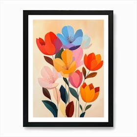 Colorful Flowers Canvas Print Art Print