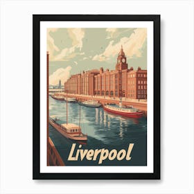 Aihrgdesign A Classic 1960s Travel Poster For Liverpool 4 Art Print