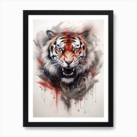 Tiger Art In Symbolism Style 3 Art Print