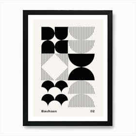 Geometric Bauhaus Poster B&W 2 Art Print