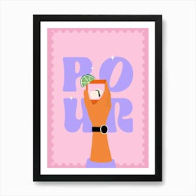 Hand Holding A Drink Art Print