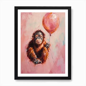 Cute Orangutan 4 With Balloon Art Print