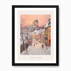 Dreamy Winter Painting Poster Quebec City Canada 1 Art Print