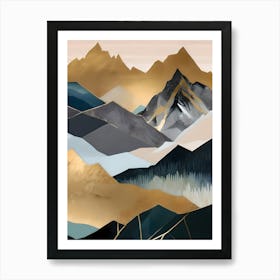 Celestial Peaks III 'Golden Mountains Art Print