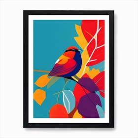 European Robin Pop Matisse 2 Bird Art Print