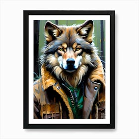 Alpha Wolf In The Woods Art Print