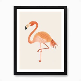 Chilean Flamingo Heliconia Minimalist Illustration 1 Art Print