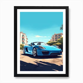 A Porsche Carrera Gt In The French Riviera Car Illustration 3 Art Print