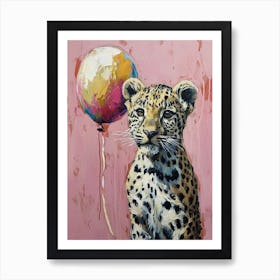 Cute Leopard 2 With Balloon Art Print