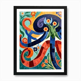 Mosaic Octopus Art Print