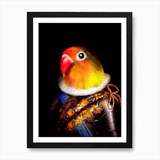 Hilarious Knight Bowie The Parrot Art Print