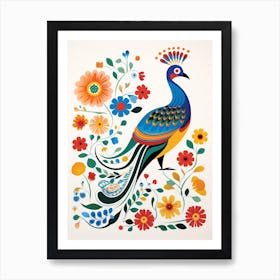 Scandinavian Bird Illustration Pheasant 1 Art Print