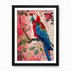 Floral Animal Painting Macaw 2 Poster