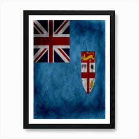 Fiji Flag Texture Art Print