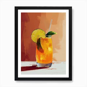 Orange Cocktail, Mid century 2 Art Print