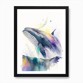 Northern Right Whale Storybook Watercolour  (3) Art Print