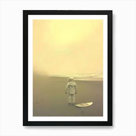 Astronaut On The Beach Art Print