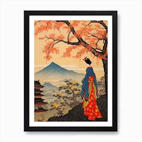 Mount Fuji, Japan Vintage Travel Art 4 Art Print