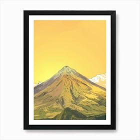 Mount Apo Philippines Color Line Drawing (1) Art Print