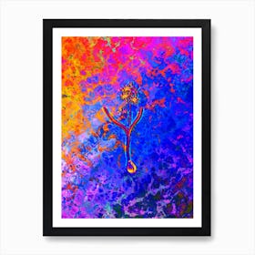 Alpine Squill Botanical in Acid Neon Pink Green and Blue n.0171 Art Print