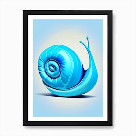 Full Body Snail Blue Pop Art Art Print