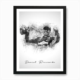 Daniel Ricciardo Driver Sketch Art Print