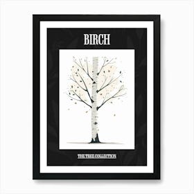 Birch Tree Pixel Illustration 3 Poster Art Print