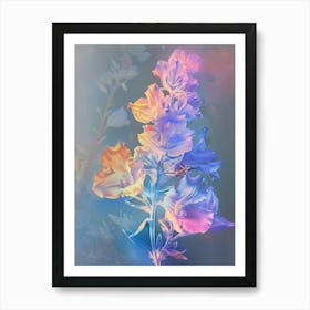 Iridescent Flower Larkspur 1 Art Print