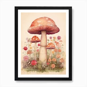 Mushroom Storybook Illustration 3 Art Print