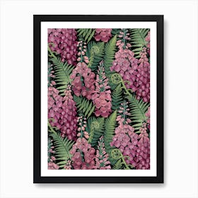 Ferns And Foxgloves Art Print