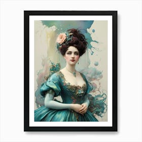 Harmony of Eras: A Victorian Lady Art Print