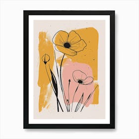 Portland Flower Market Boho Minimalist Style Art Print