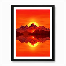 Sunset In The Mountains 76 Art Print