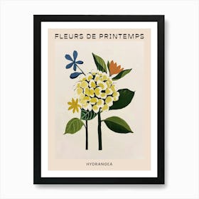 Spring Floral French Poster  Hydrangea 1 Art Print