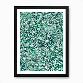 Linear Garden - Teal Green Art Print