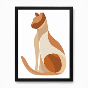 Cat Sitting On White Background Art Print