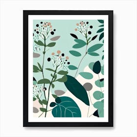 Mountain Mint Wildflower Modern Muted Colours 2 Art Print