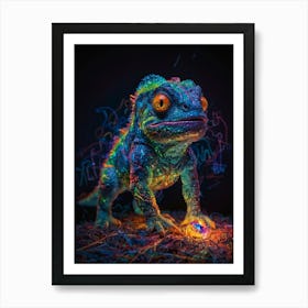 Neon Lizard Art Print