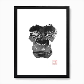 Gorilla Face Art Print