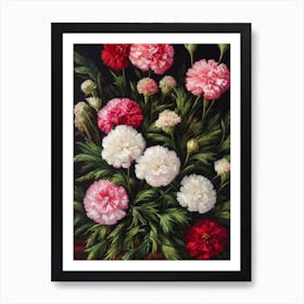 Carnations Still Life Oil Painting Flower Art Print