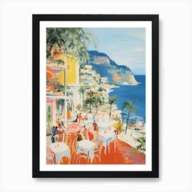 Positano, Amalfi Coast   Italy Beach Club Lido Watercolour 6 Art Print