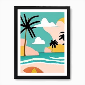 Ilha Do Mel Brazil Muted Pastel Tropical Destination Art Print