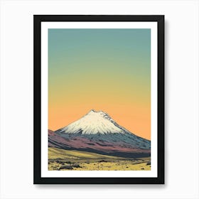 Cotopaxi Ecuador Color Line Drawing (4) Art Print