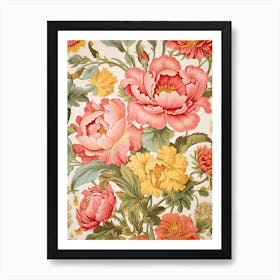 Floral Wallpaper 210 Art Print