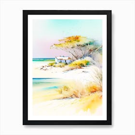 Bazaruto Archipelago Mozambique Watercolour Pastel Tropical Destination Art Print