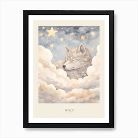 Sleeping Baby Wolf 1 Nursery Poster Art Print
