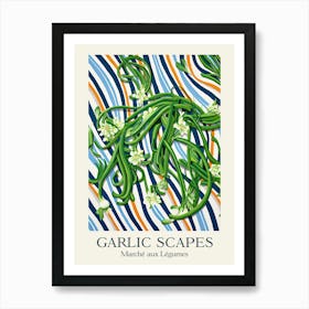 Marche Aux Legumes Garlic Scapes Summer Illustration 2 Art Print