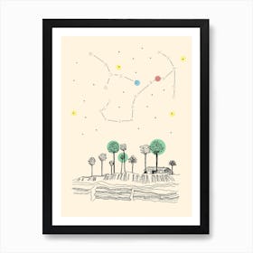 Beach Night Sky Art Print