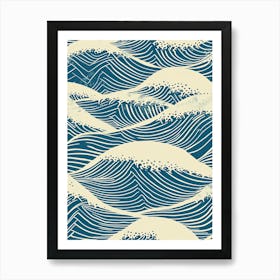 Japanese Waves Pattern Art Print