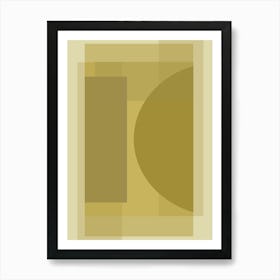 ECLIPSE- Geo Yellow Tonal Graphic , Art Deco Art Print Art Print